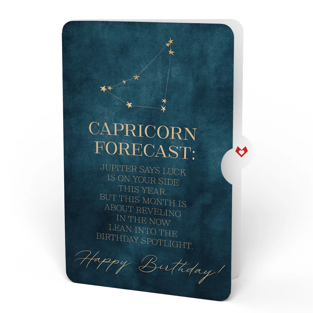 Cherry Blossom Birthday Bouquet and Capricorn Zodiac Sentiment Set - Image 4