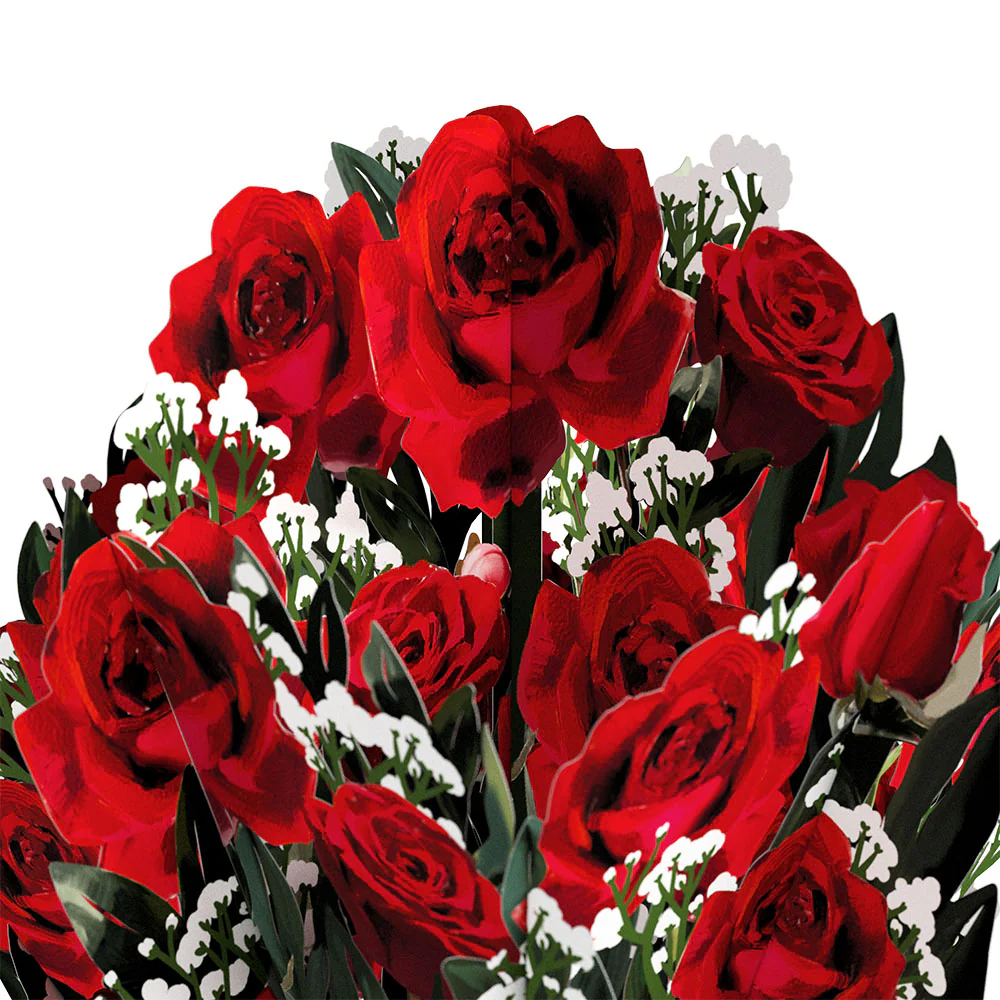 Romantic Red Roses Valentine Bouquet and Sentiment Set for Daughter - Image 3