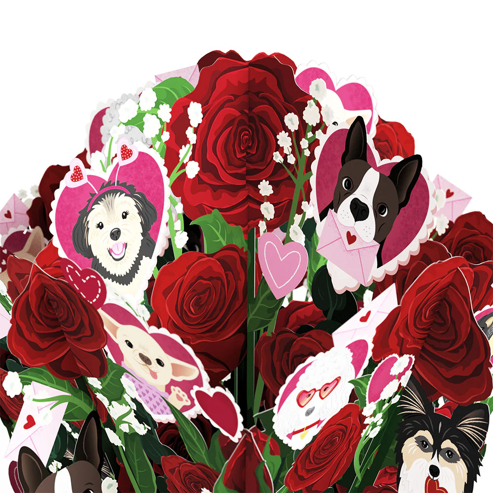 I Woof You Dog Valentine Bouquet and Sentiment Set for Son - Image 3