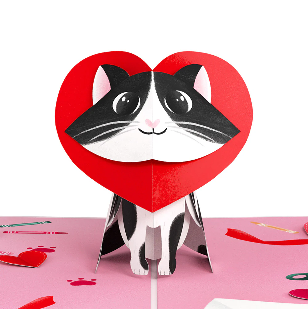 Crafty Cat Valentine’s Day Surprise Pop-Up Card and Sentiment Set for Daughter - Image 3