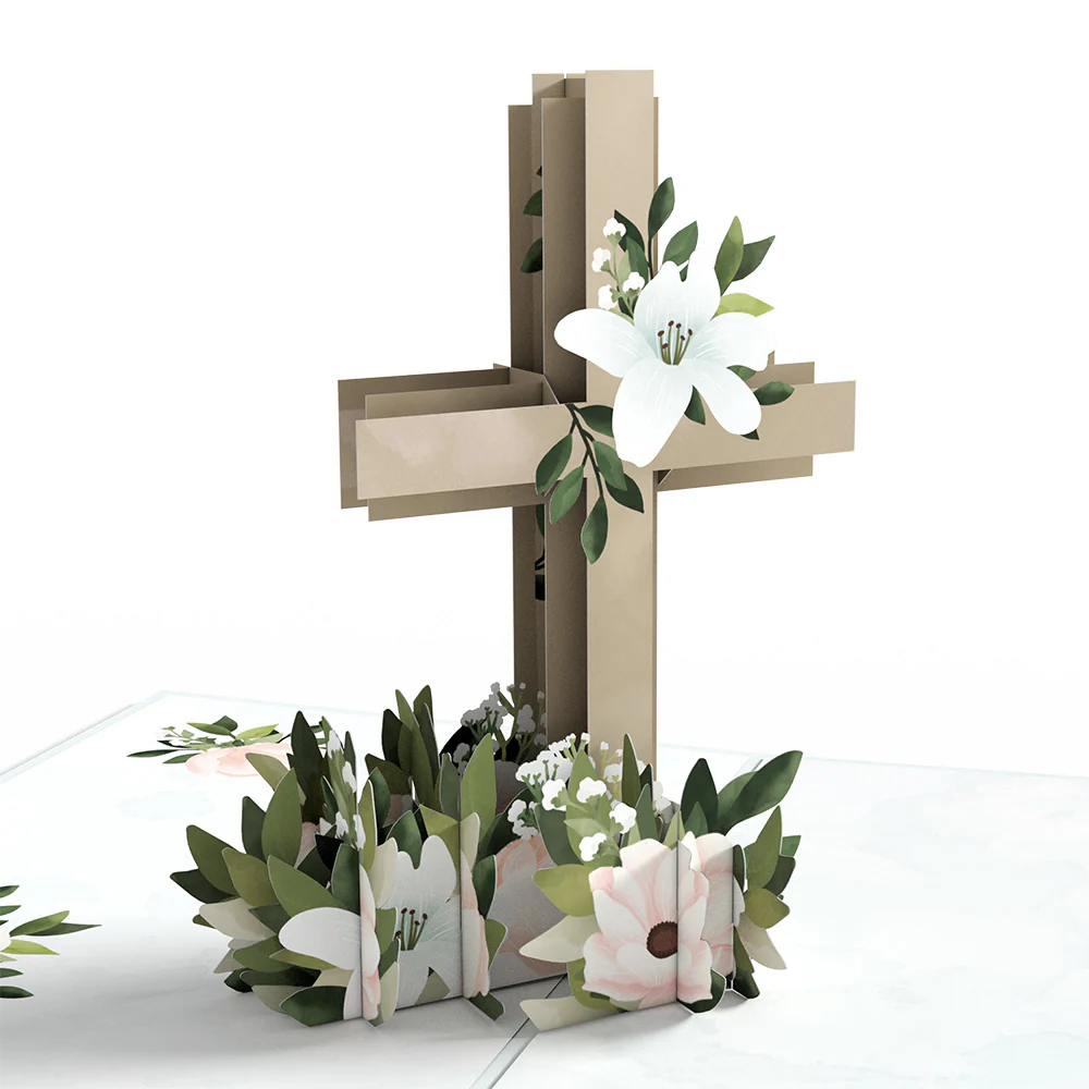 Cross with Lilies Pop-Up Card - Image 2