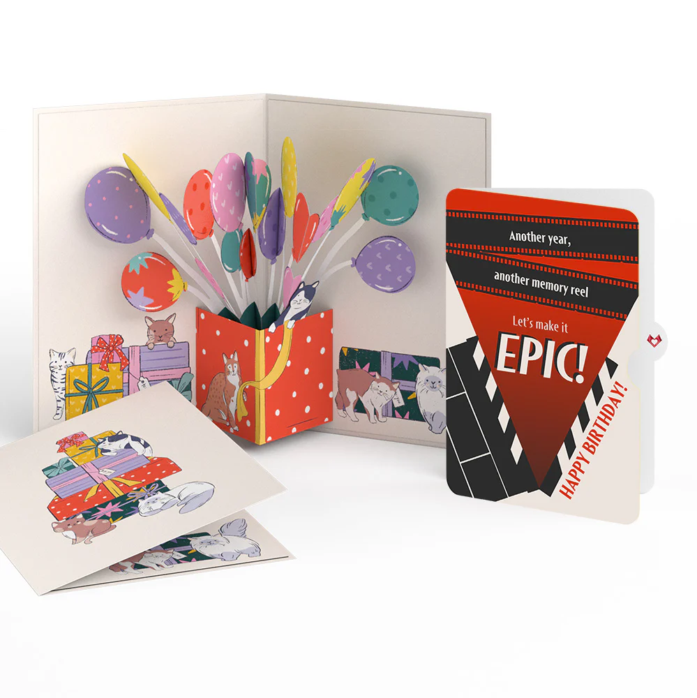 Curious Cats Birthday Pop-Up Card and Epic Reel Sentiment Set