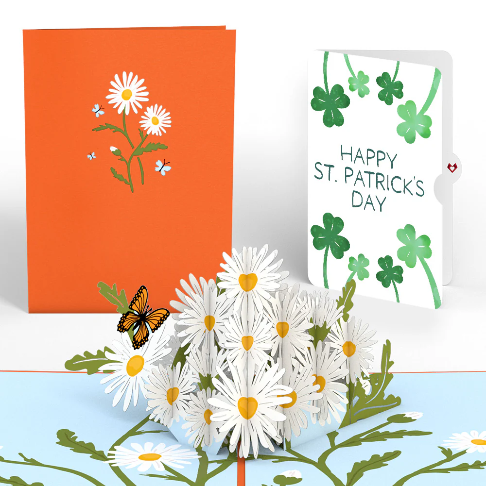 Daisies with Monarch Butterfly St. Patrick’s Day Pop-Up Card and Sentiment Set