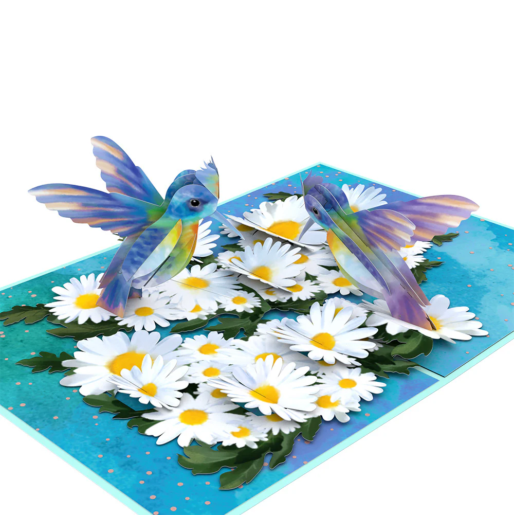 Daisy Patch Hummingbirds Birthday Pop-Up Card and Sentiment Set - Image 3