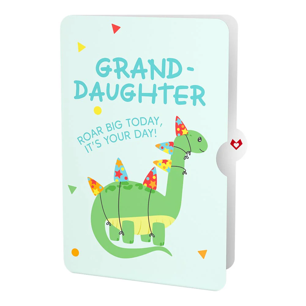 Dinosaurs Birthday Pop-Up Card and Sentiment Set for Granddaughter - Image 4