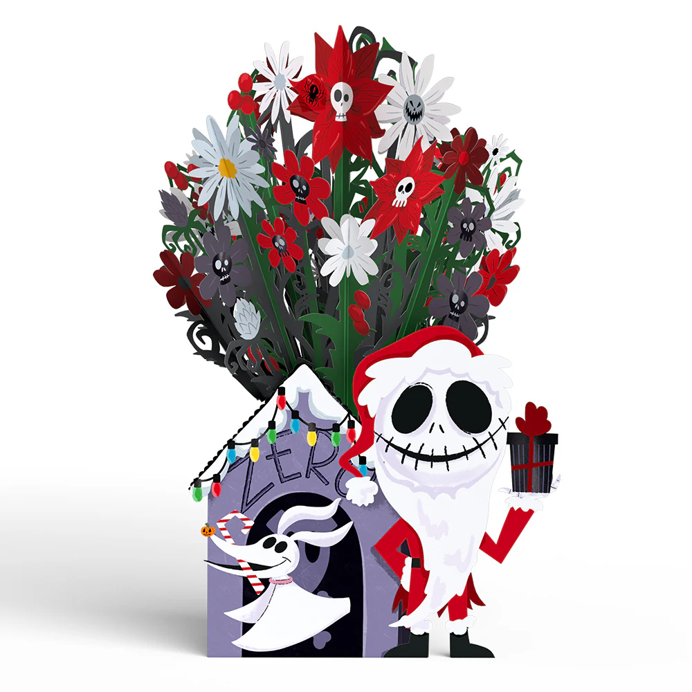 Disney Tim Burton’s The Nightmare Before Christmas Santa Jack Pop-Up Card & Flower Buds Bouquet Bundle - Image 7