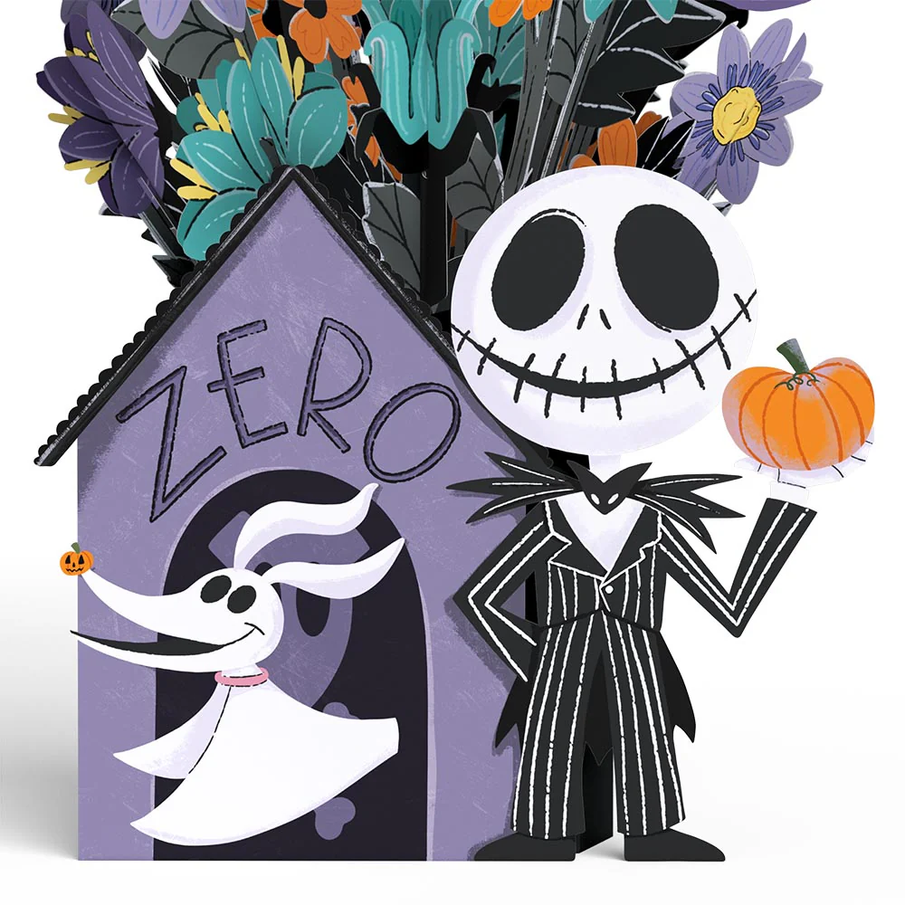 Disney Tim Burton’s The Nightmare Before Christmas Birthday Pop-Up Card & Flower Buds Bouquet Bundle - Image 4