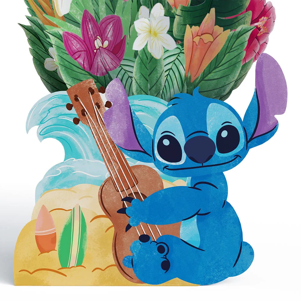 Disney's Stitch Birthday Pop-Up Card & Flower Buds Bouquet Bundle - Image 4