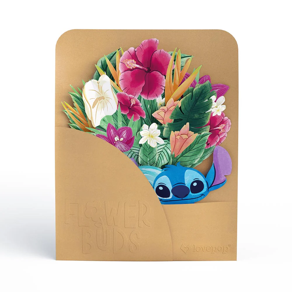 Disney's Stitch Birthday Pop-Up Card & Flower Buds Bouquet Bundle - Image 6