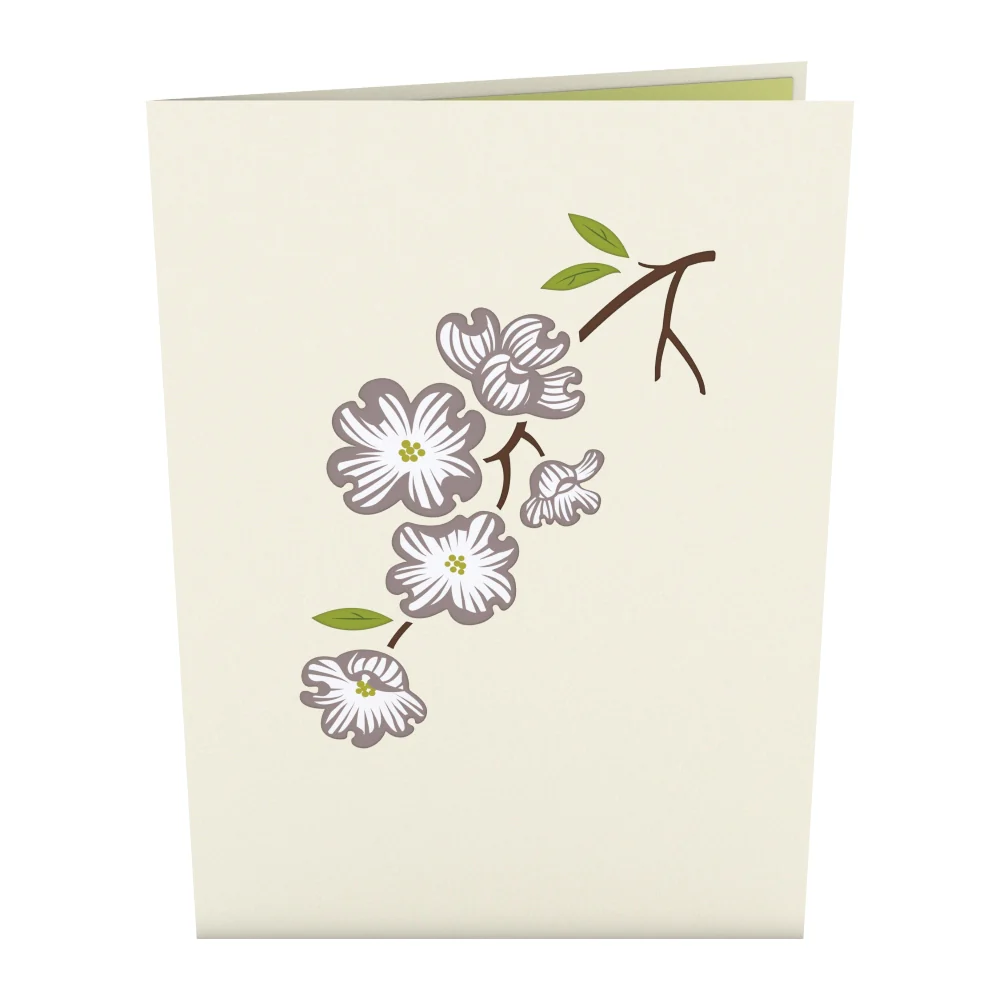 Dogwood Love Scene Gray Same Sex Female Pop-Up Card - Image 3