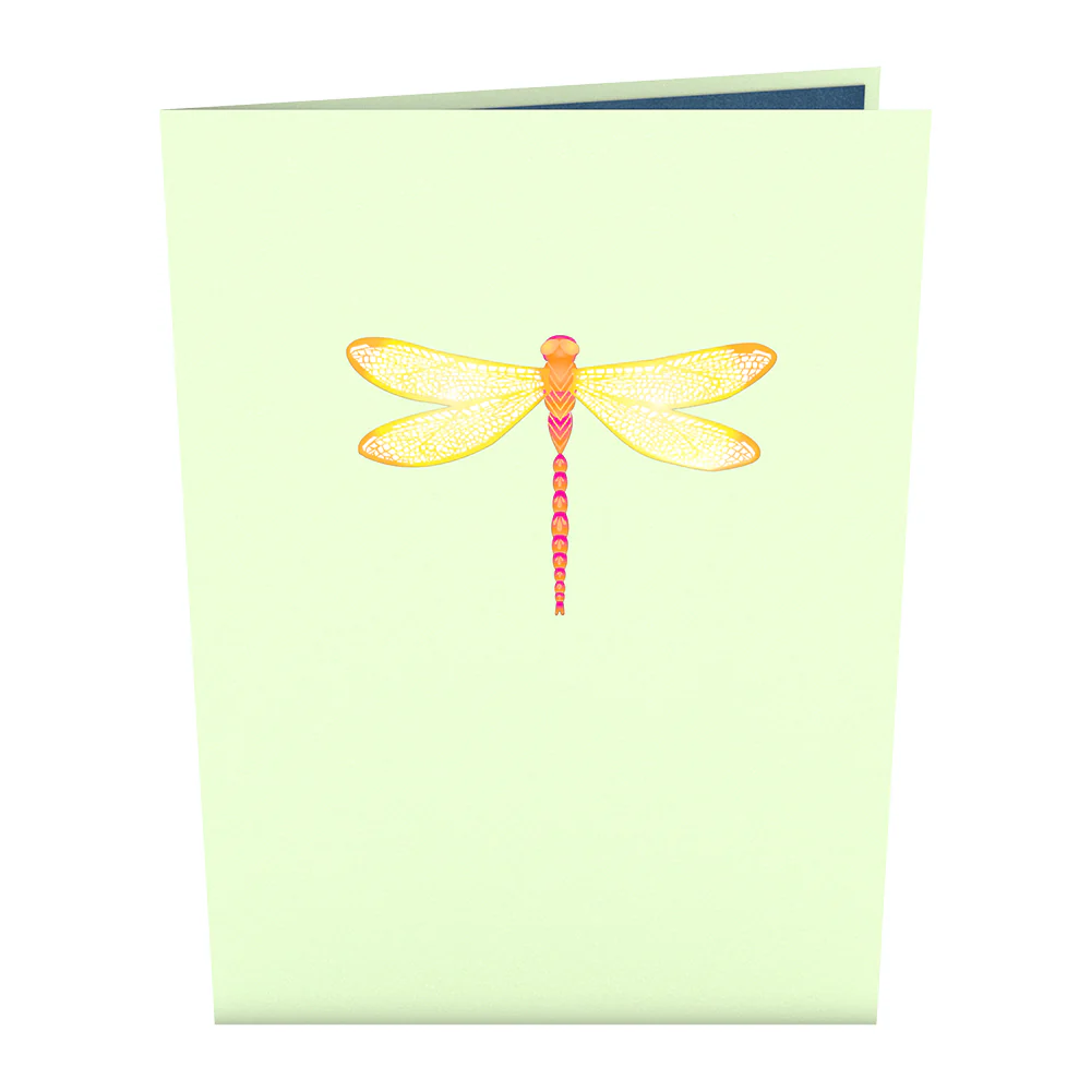 Dragonfly on Water Lily Pop-Up Card - Image 4