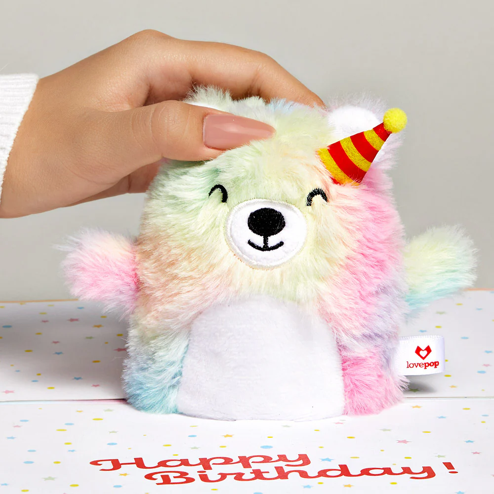 'Eat Cake and Celebrate' Birthday Plushpop Card and Bouquet Bundle - Image 3