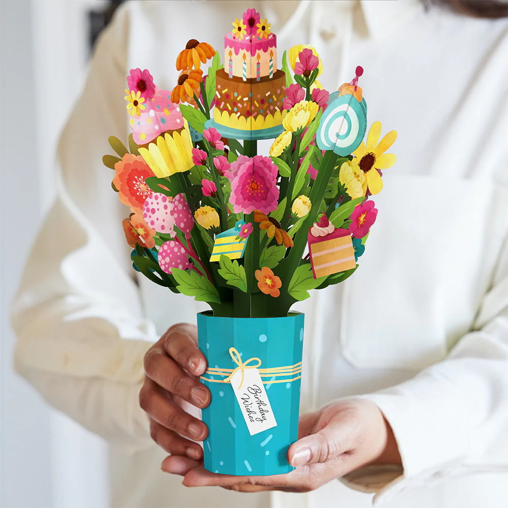 'Eat Cake and Celebrate' Birthday Plushpop Card and Bouquet Bundle - Image 6