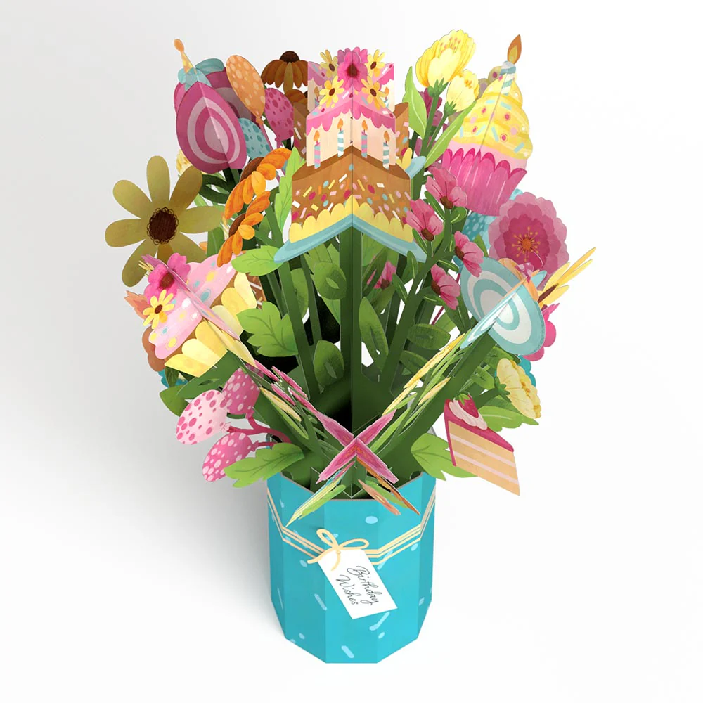 'Eat Cake and Celebrate' Birthday Plushpop Card and Bouquet Bundle - Image 8