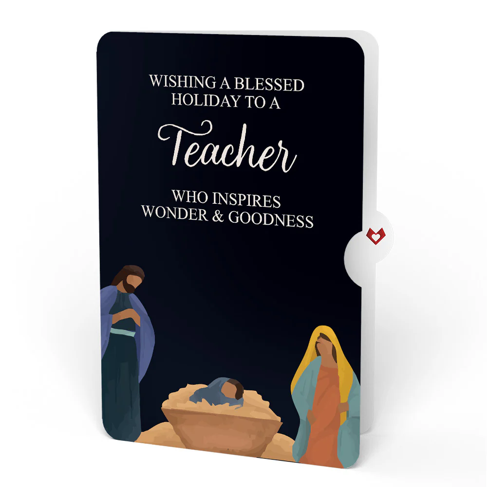 Elegant Nativity Christmas Pop-Up Card and Sentiment Set for Teacher - Image 4