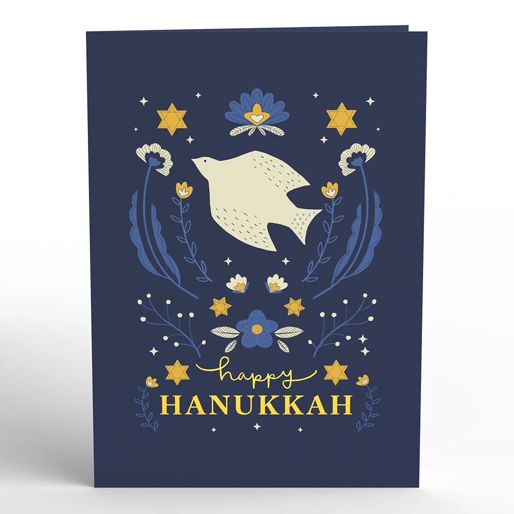 Elegant Stained Glass Hanukkah Pop-Up Card - Image 4