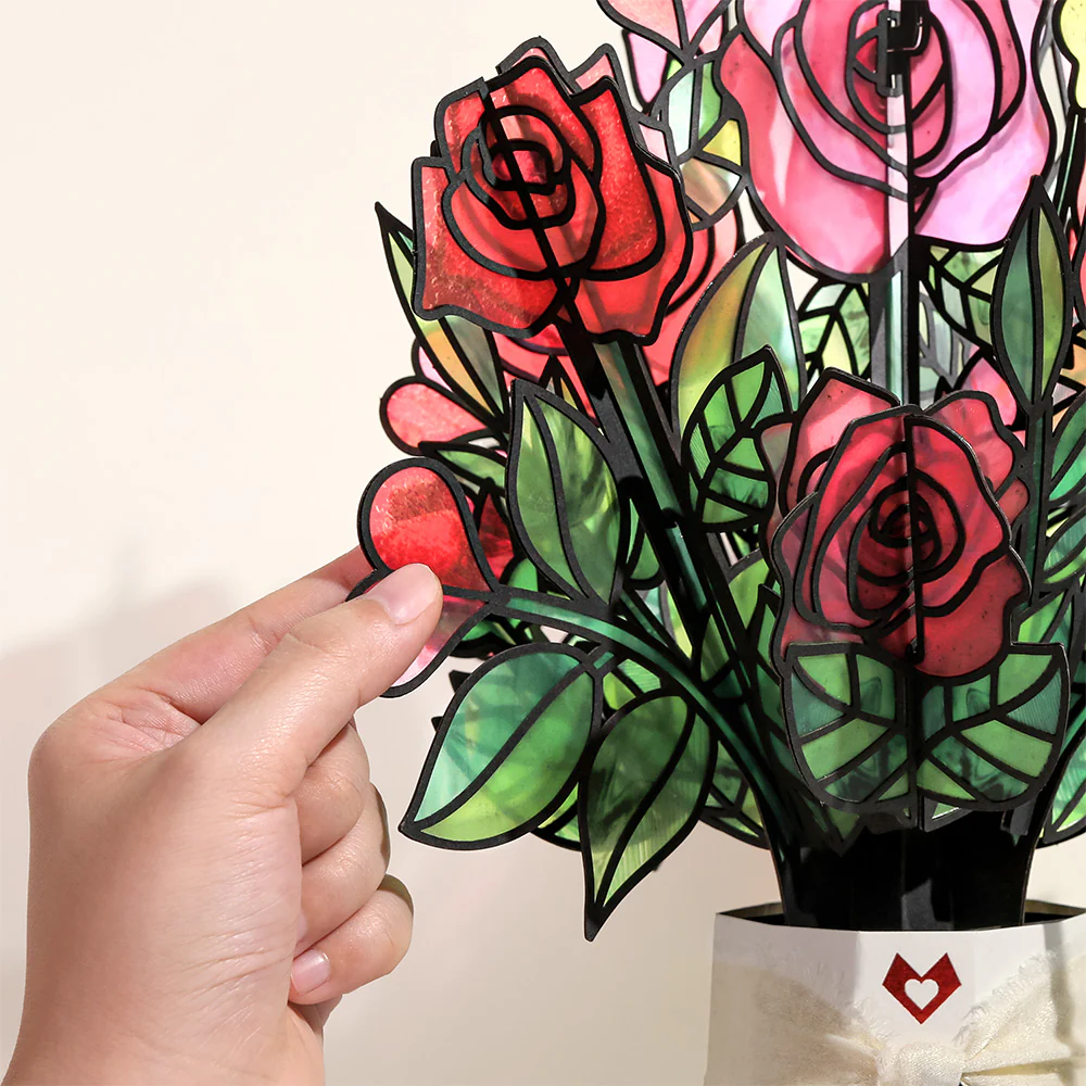 Everlasting Rose HeartFelt Charm Card™ & Suncatcher Bouquet Bundle - Image 5