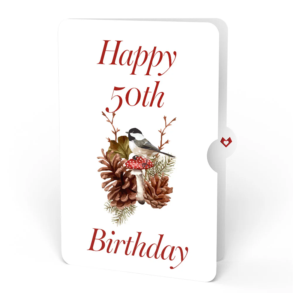 Fall Forest Floor 50th Birthday Pop-Up Card and Sentiment Set - Image 4