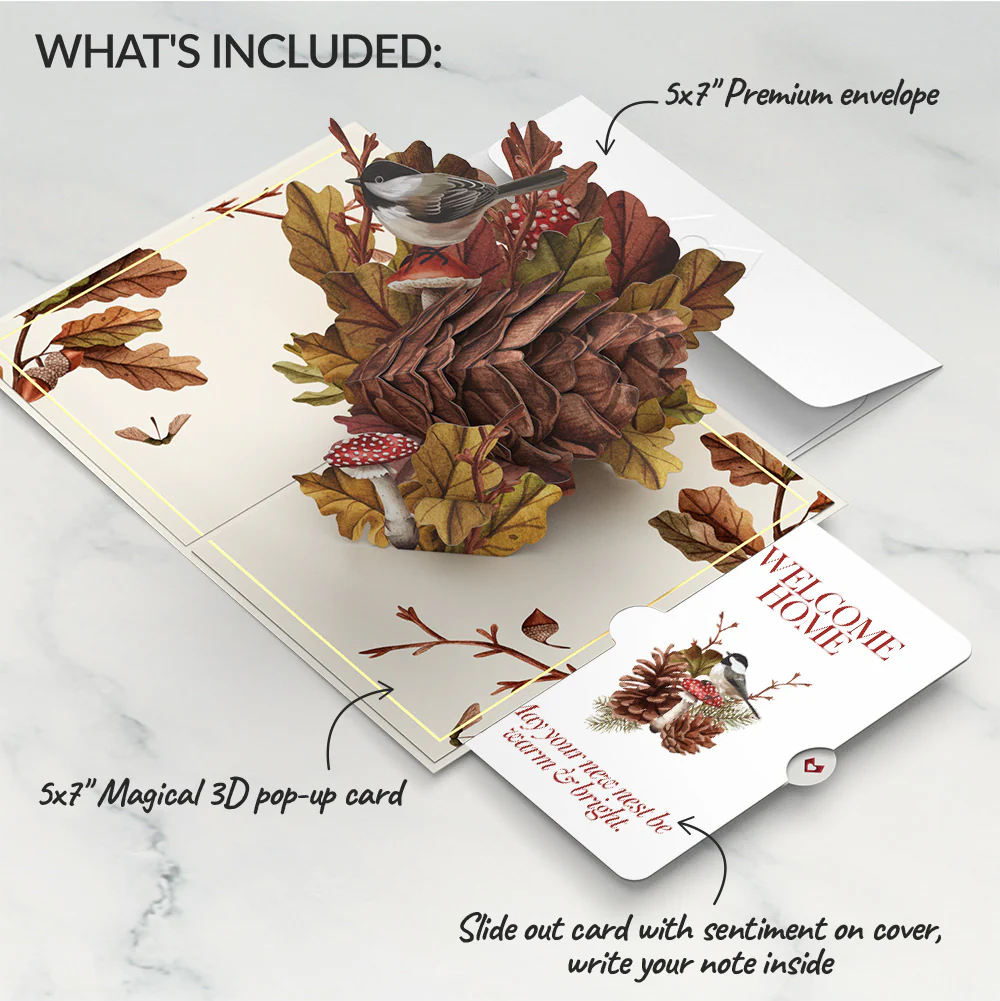 Fall Forest Floor Housewarming Pop-Up Card and Sentiment Set - Image 2