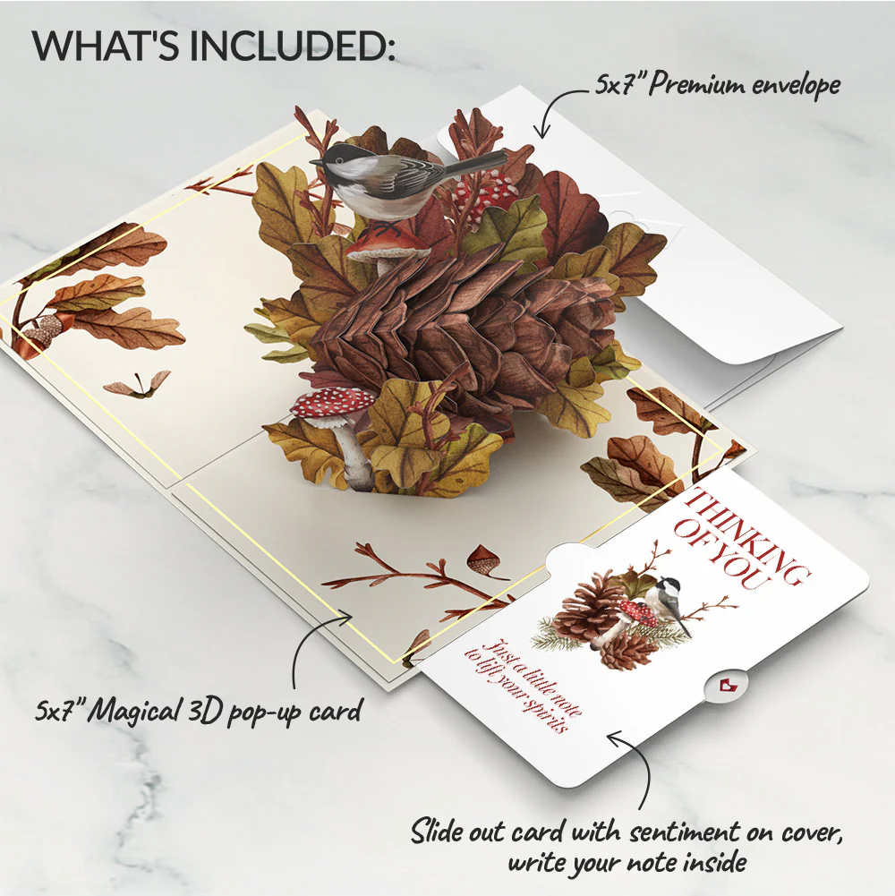 Fall Forest Floor Thinking of You Pop-Up Card and Sentiment Set - Image 2
