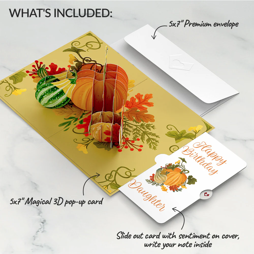 Fall is in the Air Birthday Pop-Up Card and Sentiment Set Daughter - Image 2
