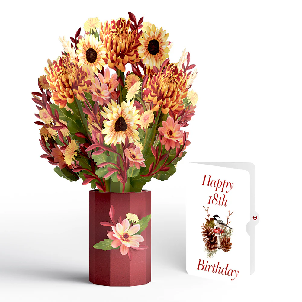 Fall Sunshine 18th Birthday Bouquet and Sentiment Set