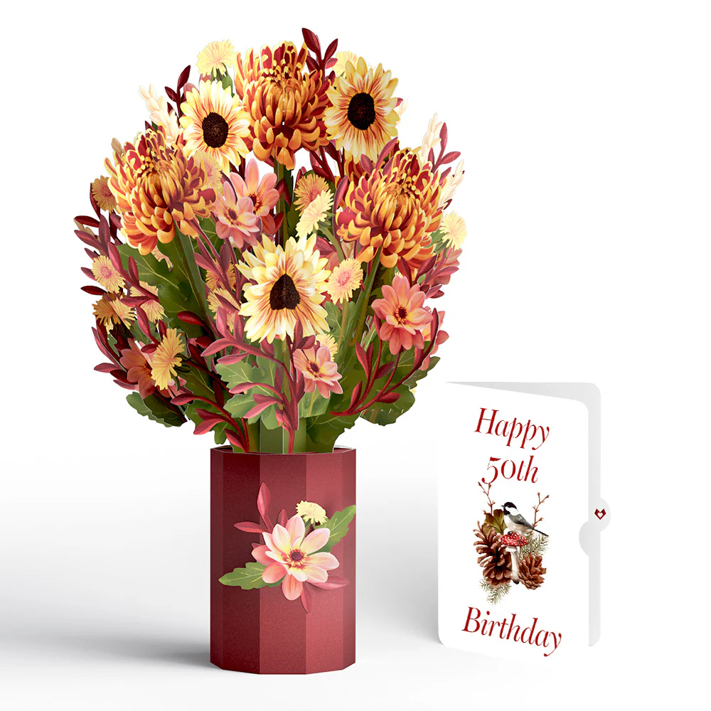 Fall Sunshine 50th Birthday Bouquet and Sentiment Set
