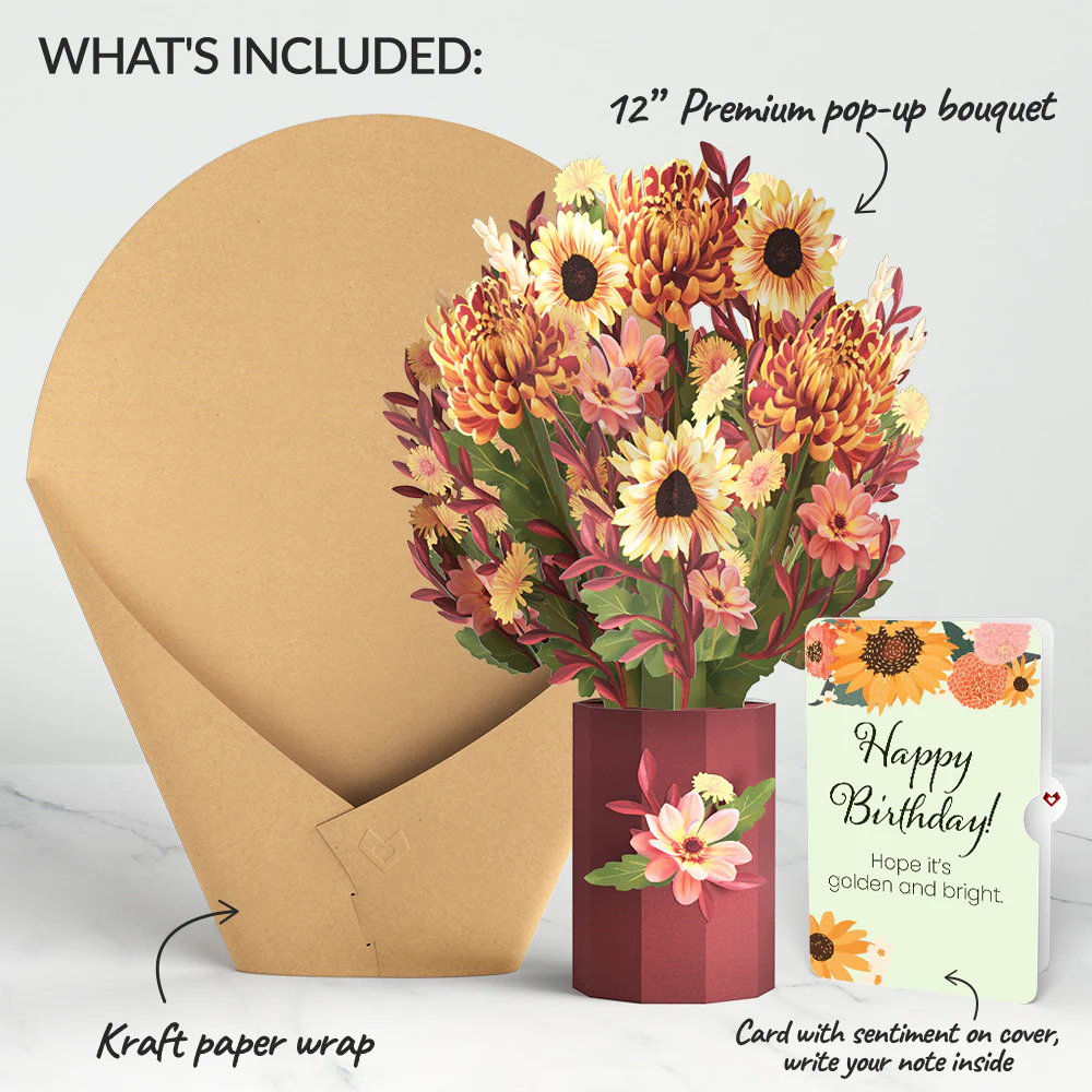 Fall Sunshine Birthday Bouquet and Sentiment Set - Image 2