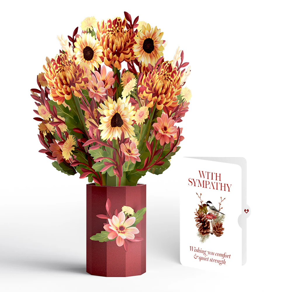 Fall Sunshine Sympathy Bouquet and Sentiment Set