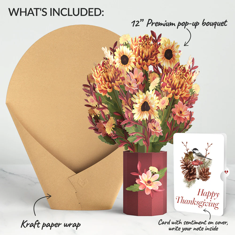 Fall Sunshine Thanksgiving Bouquet and Sentiment Set - Image 2