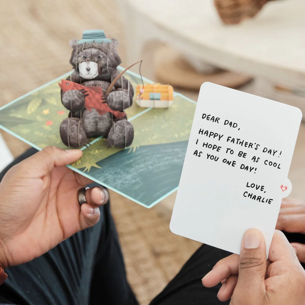 Father’s Day Fishing Bear Pop-Up Card - Image 9