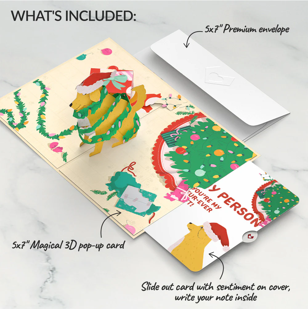 Feliz Naughty Dog Christmas Pop-Up Card and Sentiment Set for My Person - Image 2