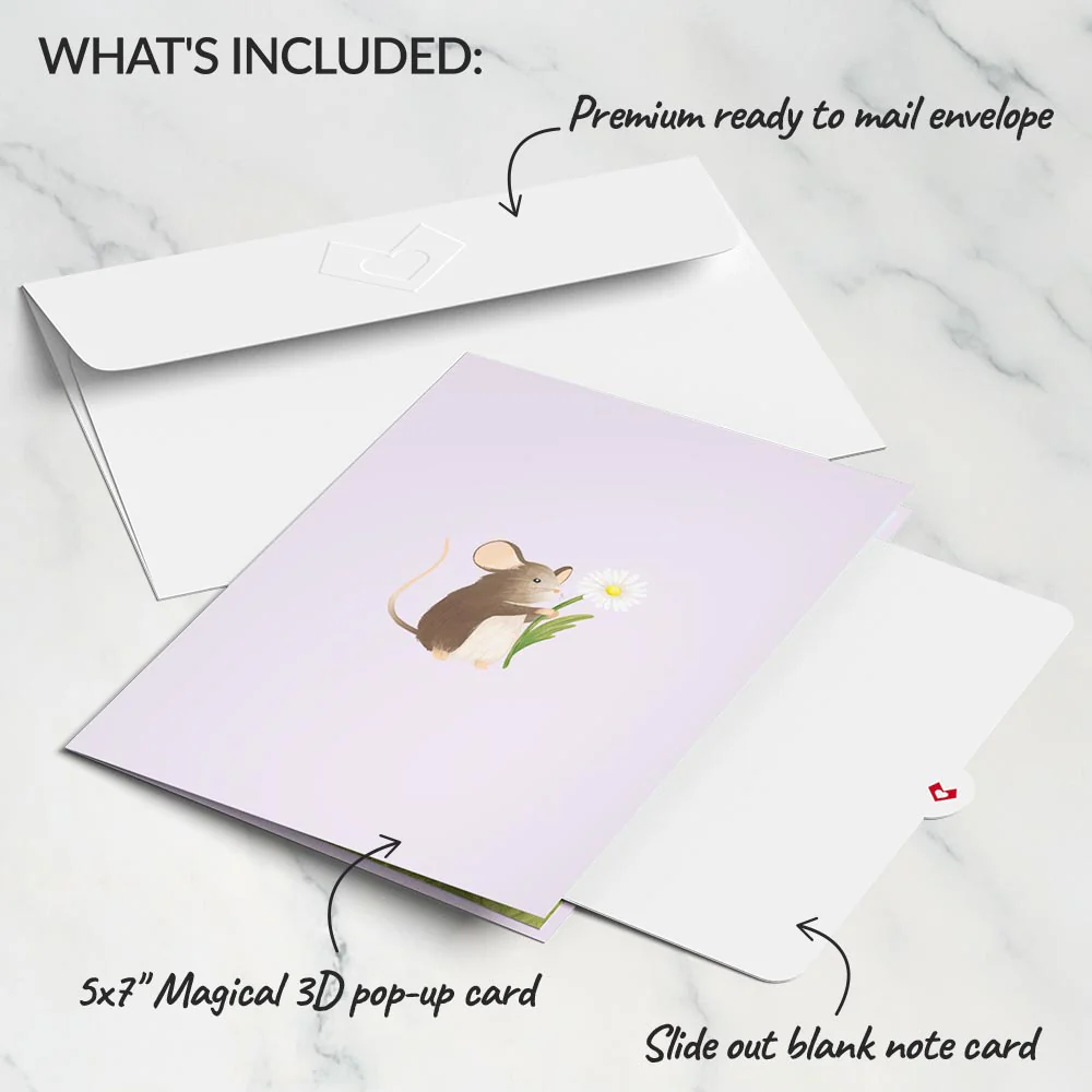 Field Mouse in the Flowers Pop-Up Card - Image 5