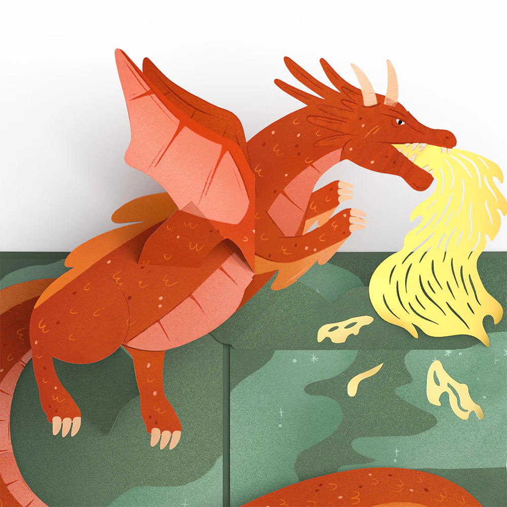 Fired Up for Your Birthday Dragon Pop-Up Card and 80th Kick It Up Sentiment Set - Image 3