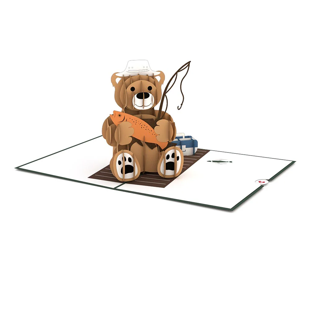 Fishing Bear Pop-Up Card - Image 3