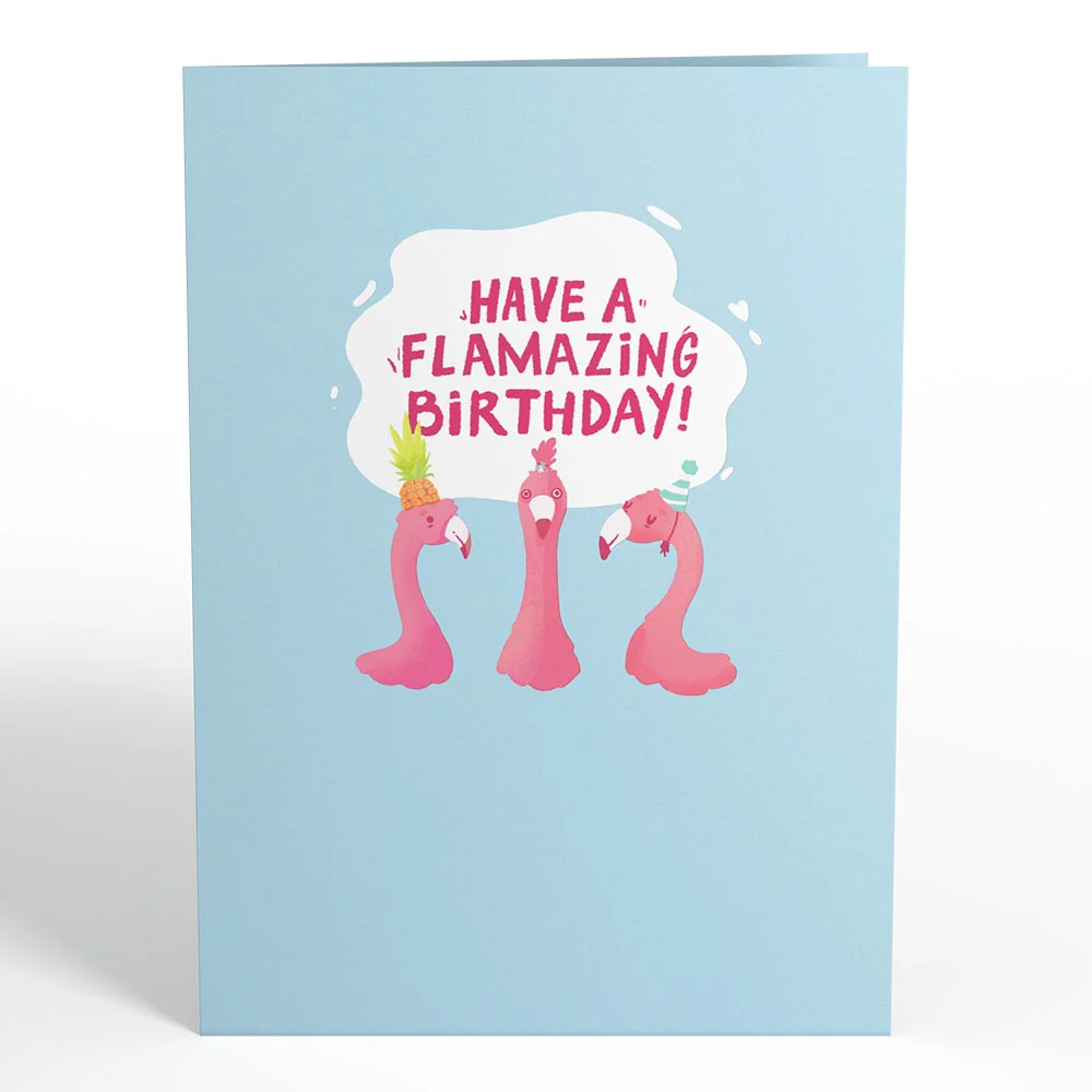 Flamazing Birthday Flamingo Pop-Up Card - Image 4