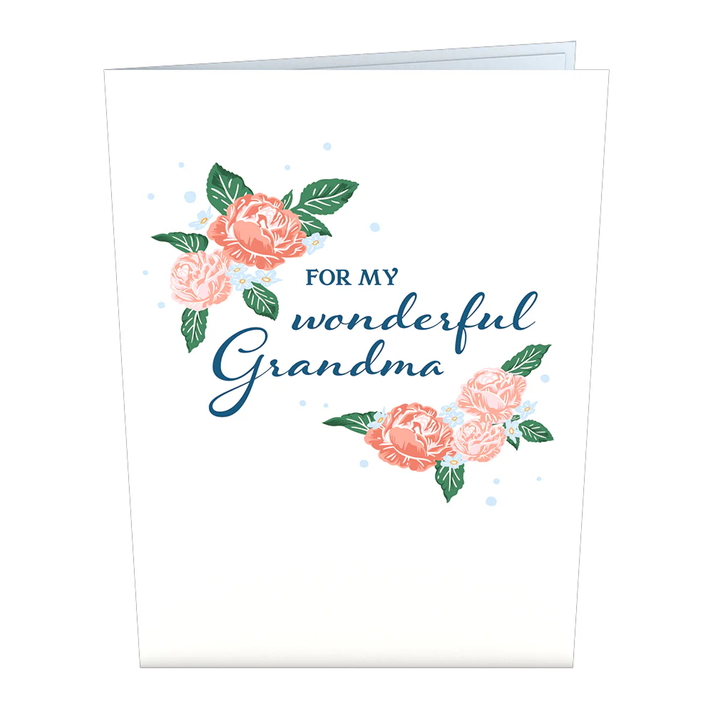 For My Wonderful Grandma Card with Mini Bouquet - Image 4