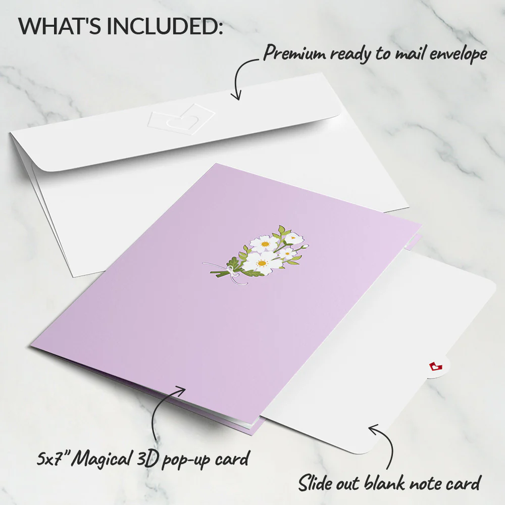 Frilly White Poppy Pop-Up Card - Image 5
