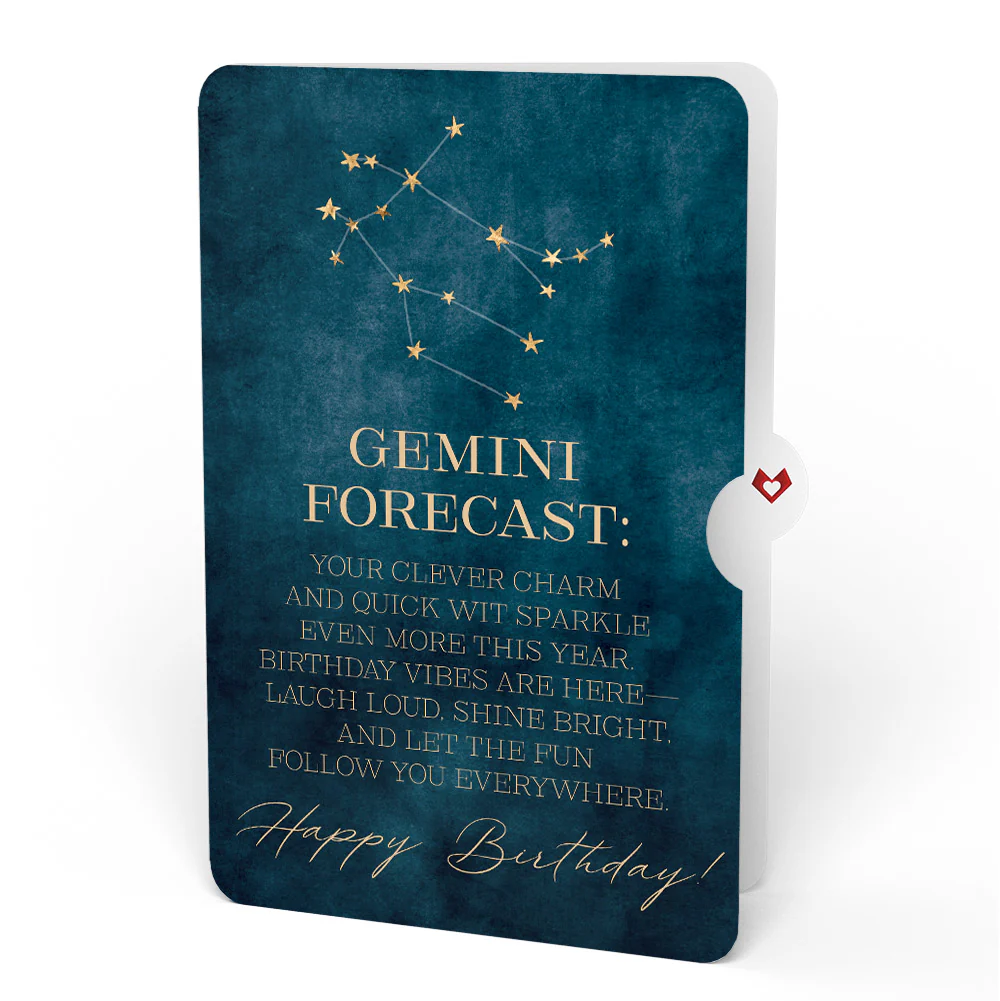 Gemini Zodiac Birthday Pop-Up Card and Sentiment Set - Image 4