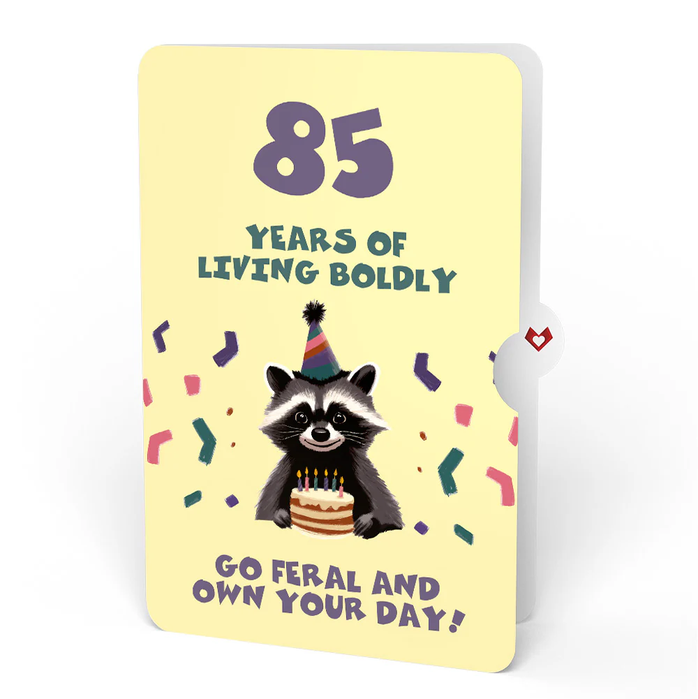 Go Feral Raccoon 85th Birthday Pop-Up Card and Sentiment Set - Image 4