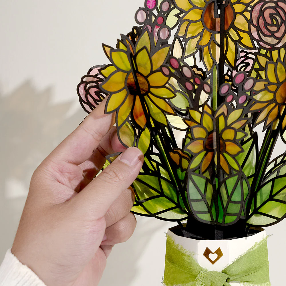 Golden Hour Sunflower Congratulations Suncatcher Bouquet and Sentiment Set - Image 3