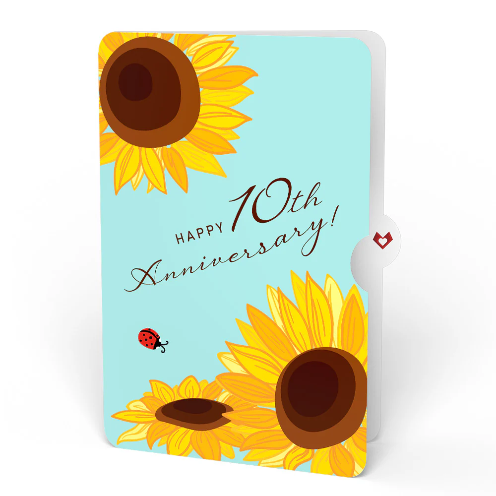 Golden Sunflower 10th Anniversary Bouquet and Sentiment Set - Image 4