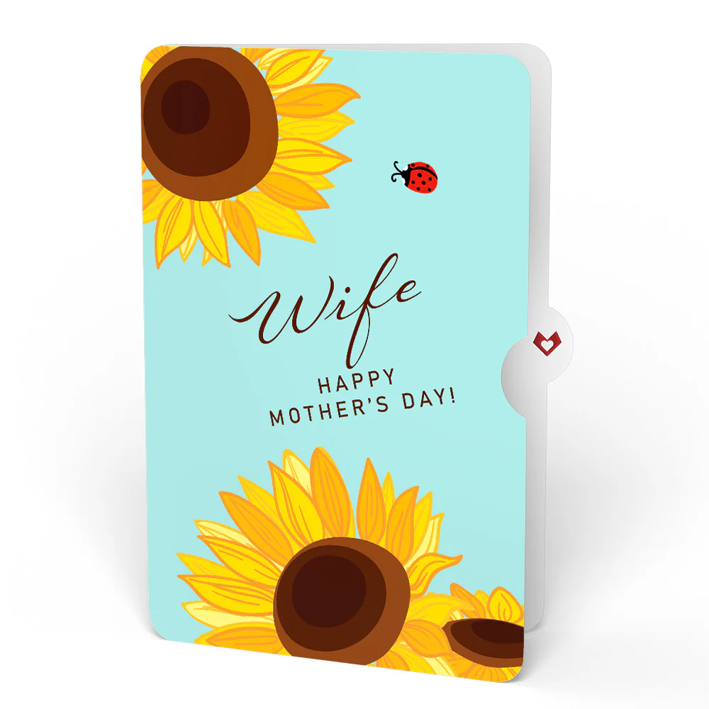 Golden Sunflower Mother’s Day Bouquet and Sentiment Set for Wife - Image 4