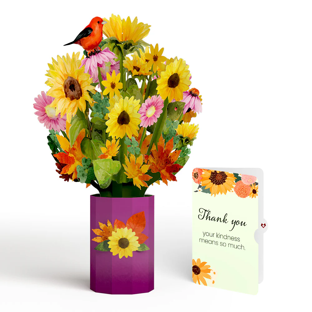 Golden Sunflower Thank You Bouquet and Sentiment Set