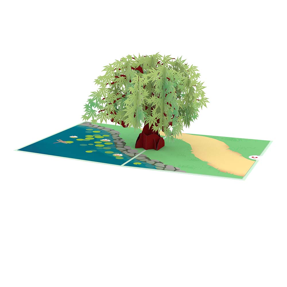 Green Maple Tree Pop-Up Card - Image 3