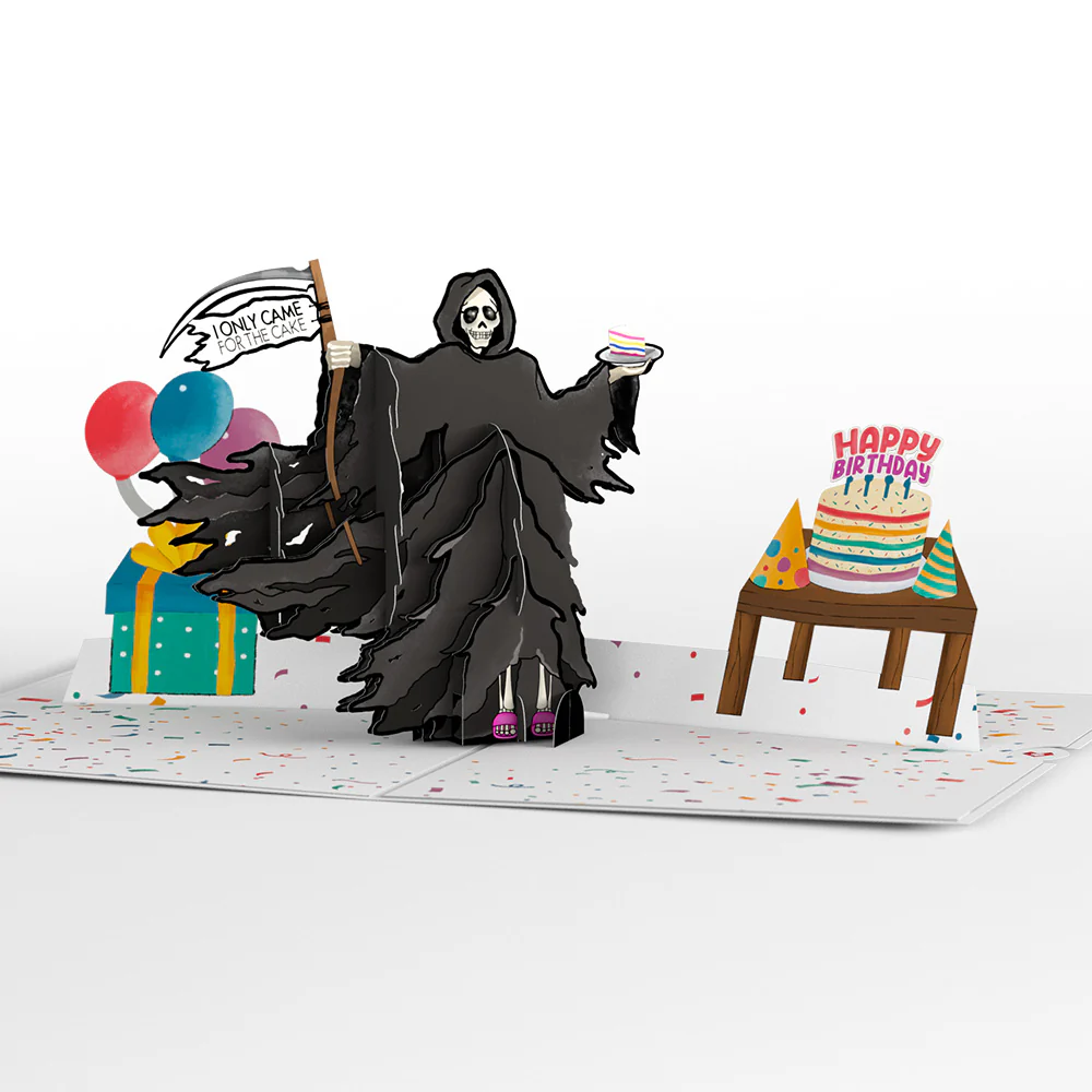 Grim Reaper Dark Humor Birthday Pop-Up Card - Image 3