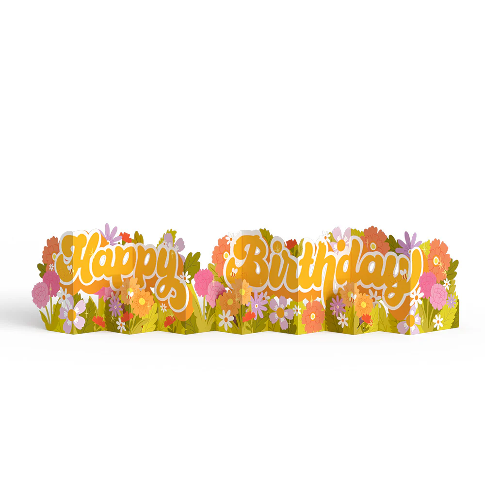 Groovy Florals Birthday Loooooong Card™ (Expands to 2 feet) - Image 3