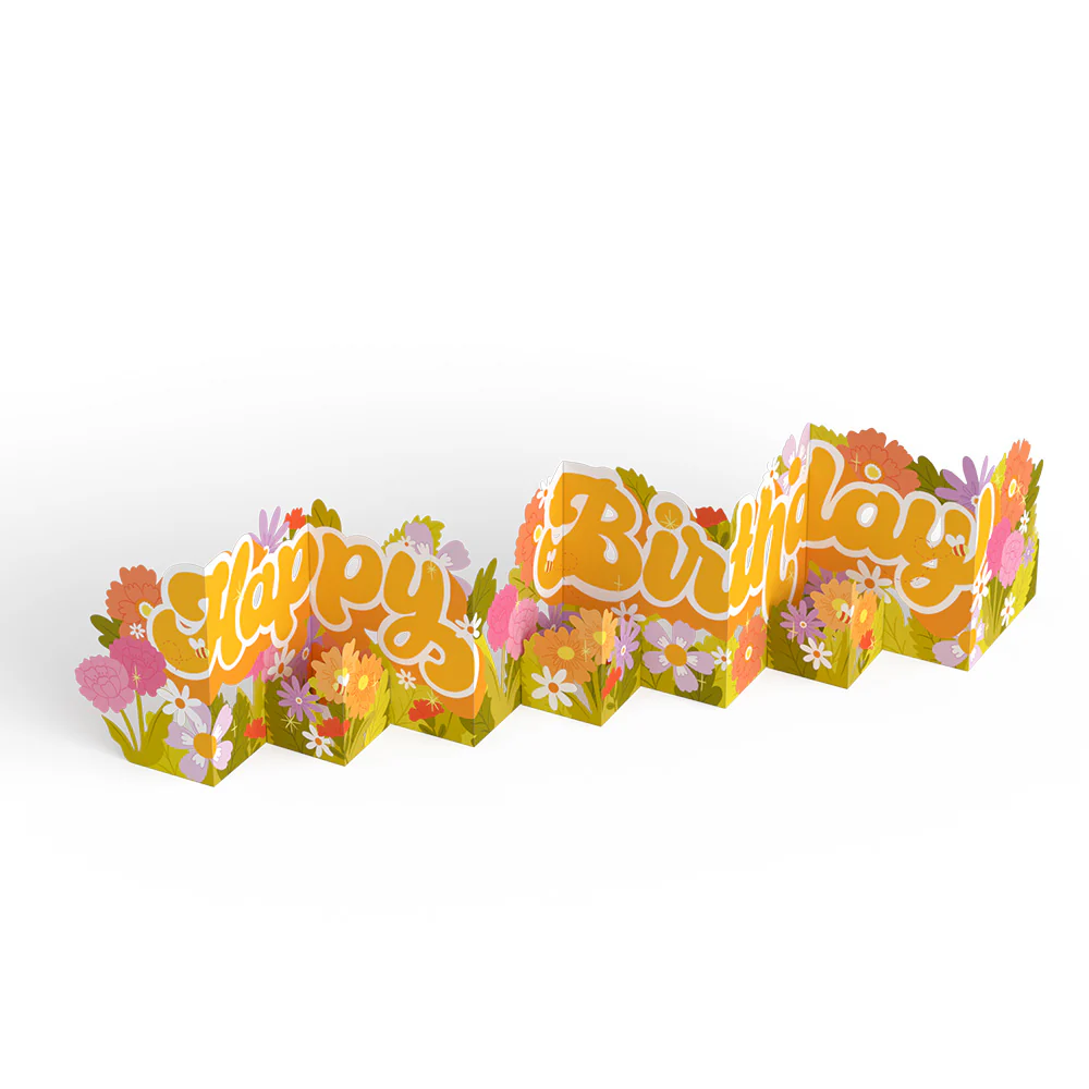 Groovy Florals Birthday Loooooong Card™ (Expands to 2 feet) - Image 4