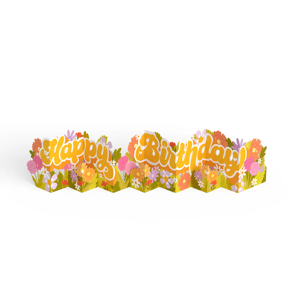 Groovy Florals Birthday Loooooong Card™ (Expands to 2 feet) - Image 5