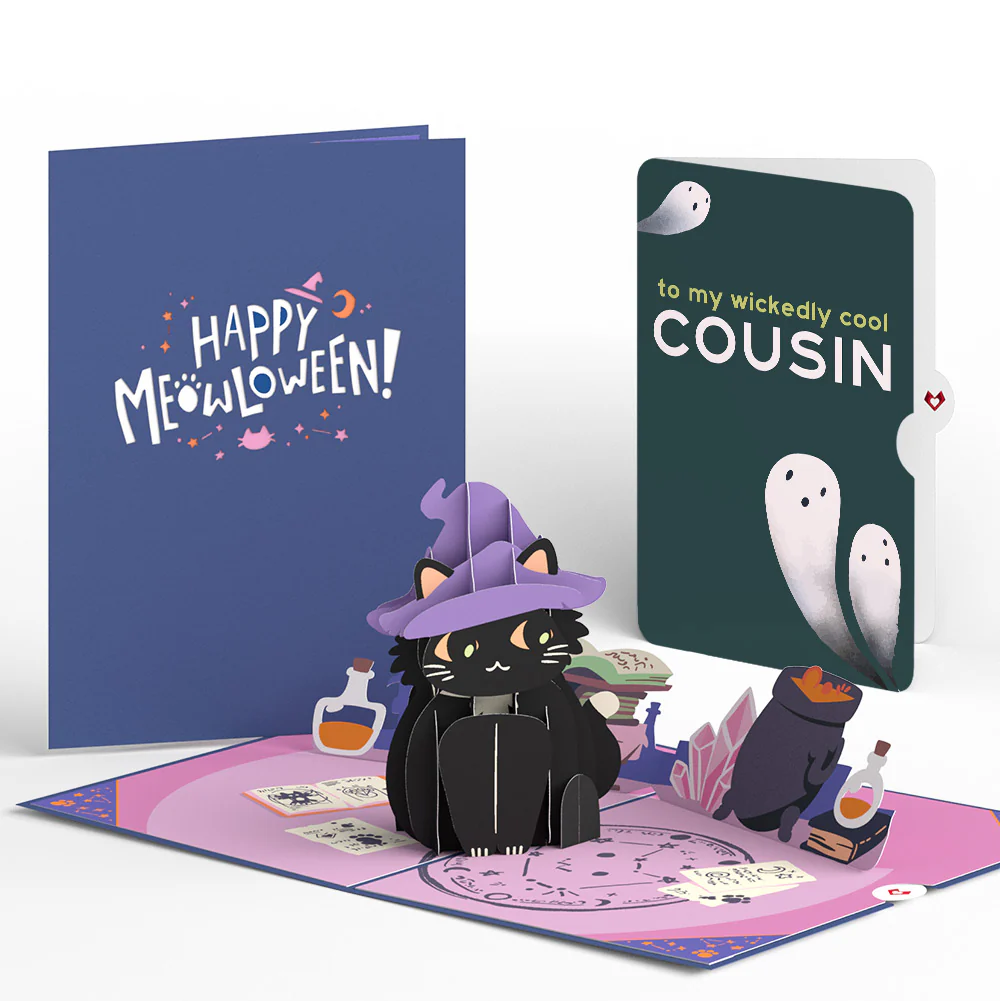 Halloween Cat Classic Pop-Up Card and Sentiment Set for Cousin